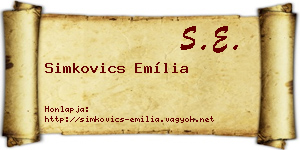 Simkovics Emília névjegykártya